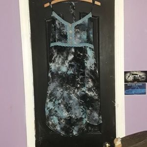 Blue tie dye dress